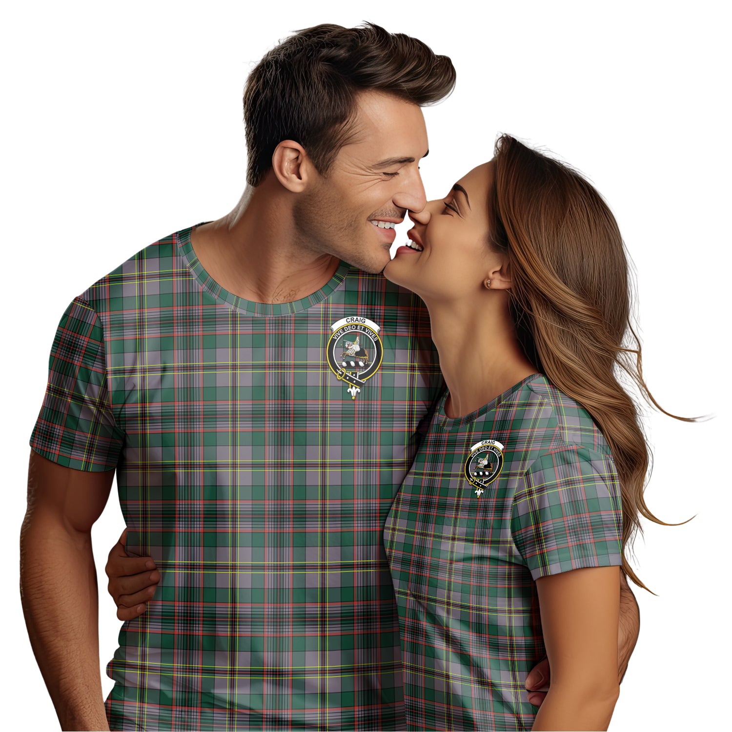 Craig Ancient Tartan T-Shirt with Family Crest - Tartan Vibes Clothing