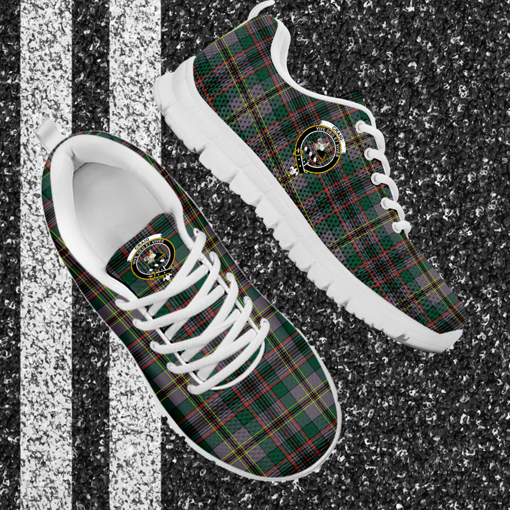 Craig Ancient Tartan Sneakers with Family Crest - Tartan Vibes Clothing