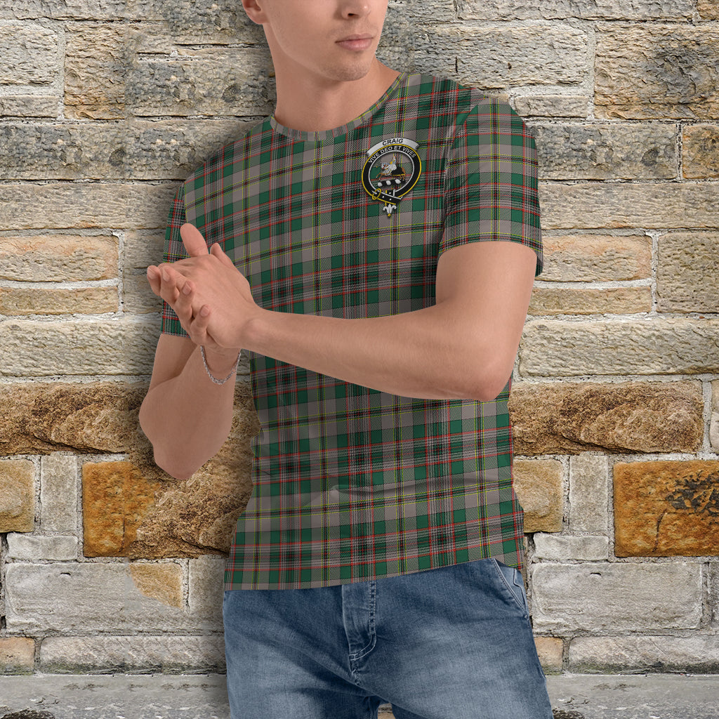 Craig Ancient Tartan T-Shirt with Family Crest - Tartan Vibes Clothing