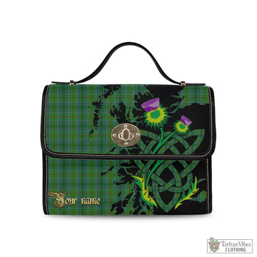 Cranston Tartan Waterproof Canvas Bag with Scotland Map and Thistle Celtic Accents