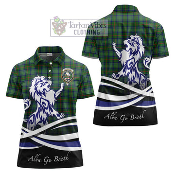 Cranstoun (Cranston) Tartan Women's Polo Shirt with Alba Gu Brath Regal Lion Emblem