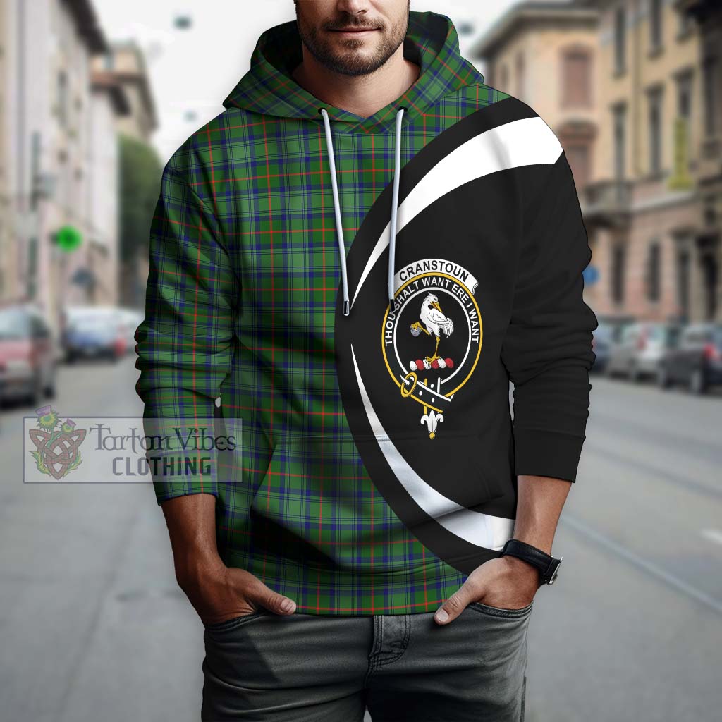 Tartan Vibes Clothing Cranstoun Tartan Hoodie with Family Crest Circle Style