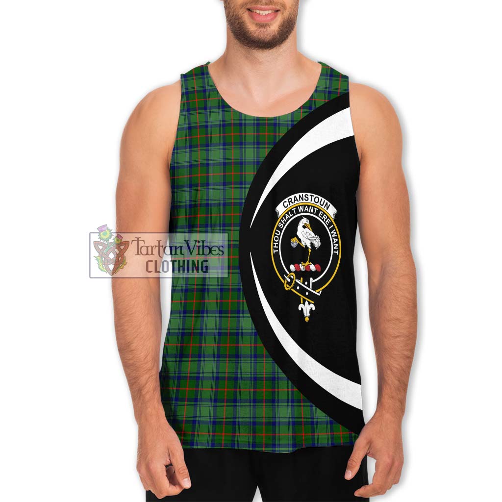 Cranstoun (Cranston) Tartan Men's Tank Top with Family Crest Circle Style Men - Tartan Vibes Clothing