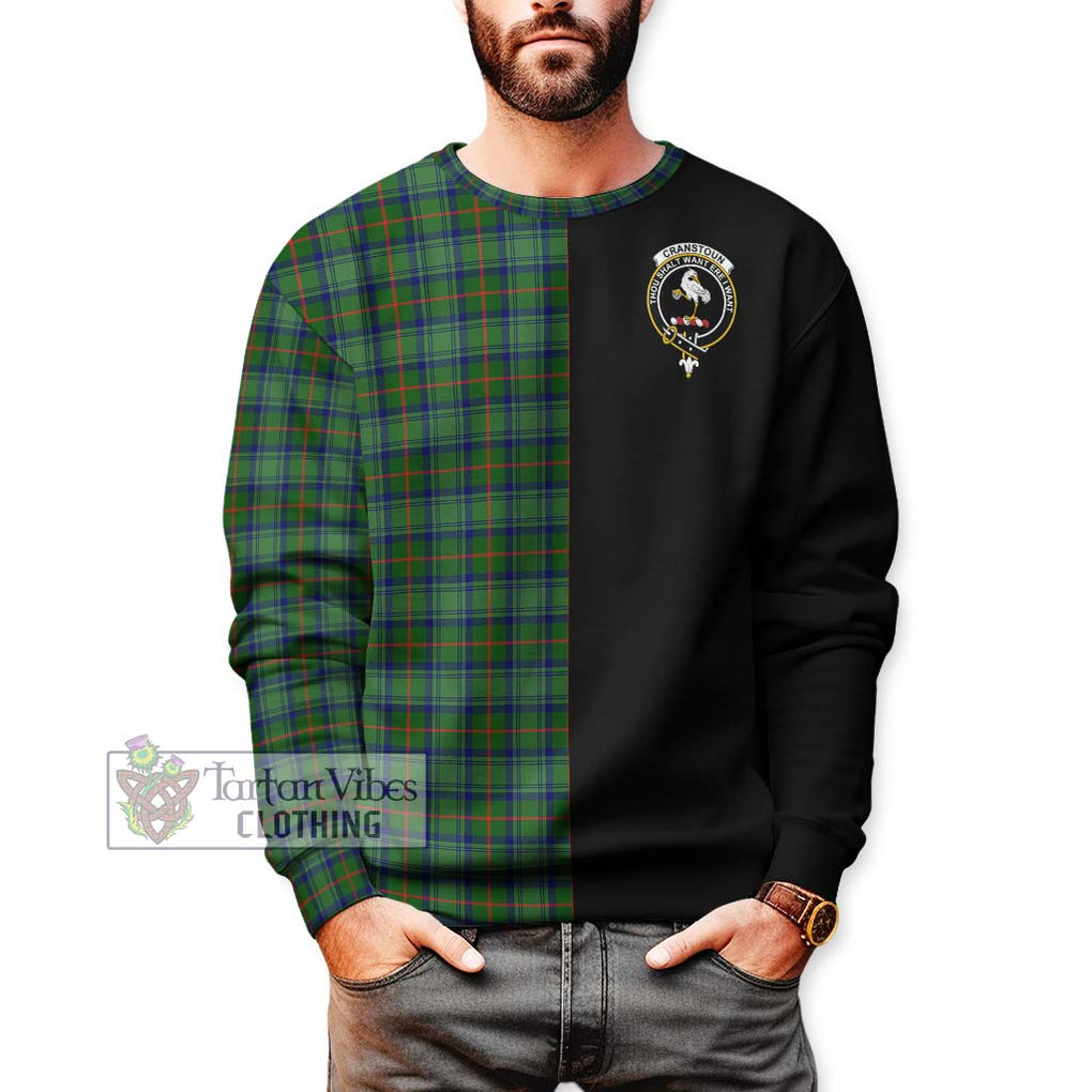 Cranstoun (Cranston) Tartan Sweatshirt with Family Crest and Half Of Me Style Unisex - Tartanvibesclothing Shop