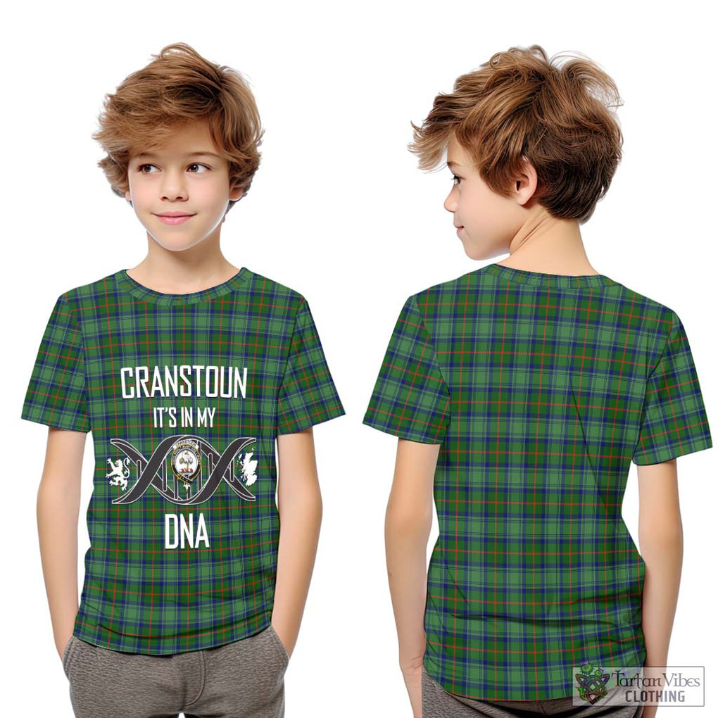 Cranstoun (Cranston) Tartan Kid T-Shirt with Family Crest DNA In Me Style Youth XL Size14 - Tartanvibesclothing Shop