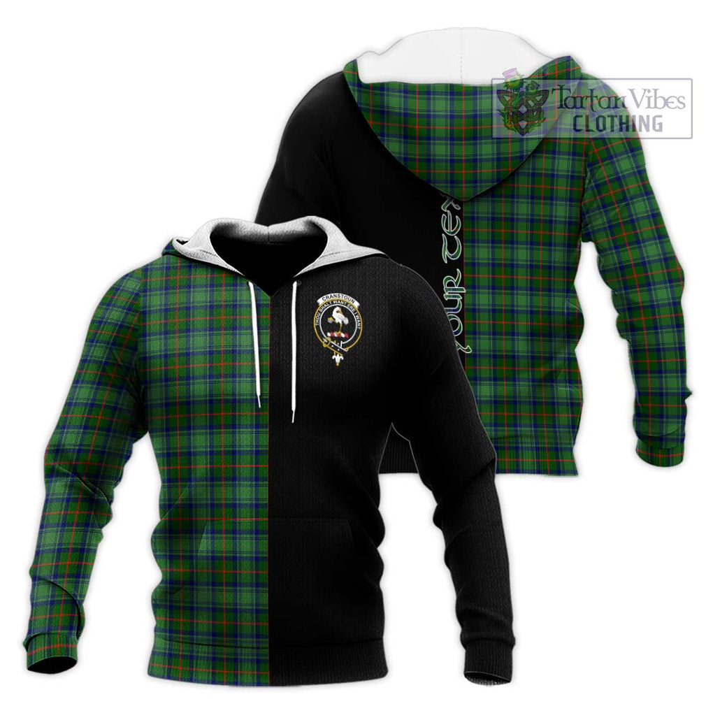 Cranstoun (Cranston) Tartan Knitted Hoodie with Family Crest and Half Of Me Style Unisex Knitted Pullover Hoodie - Tartanvibesclothing Shop