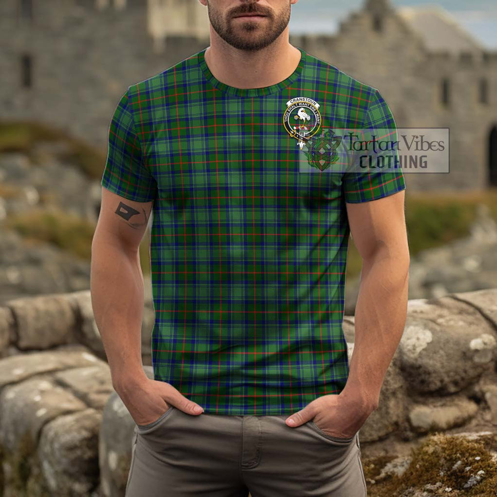 Cranstoun (Cranston) Tartan Cotton T-Shirt with Family Crest Men's Shirt - Tartanvibesclothing Shop