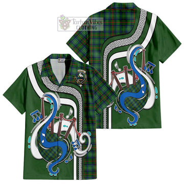 Cranstoun (Cranston) Tartan Short Sleeve Button Shirt with Epic Bagpipe Style