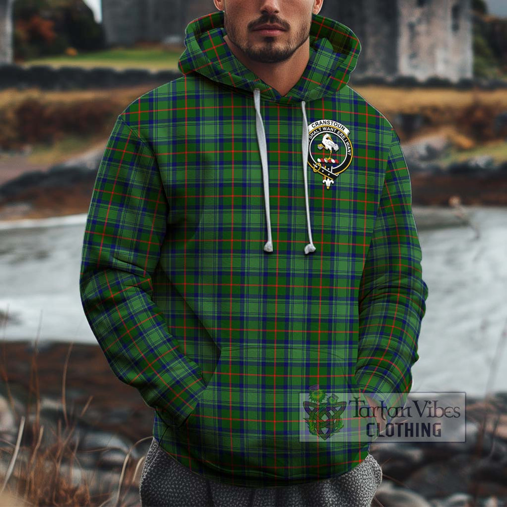 Cranstoun (Cranston) Tartan Cotton Hoodie with Family Crest Pullover Hoodie XS - Tartan Vibes Clothing