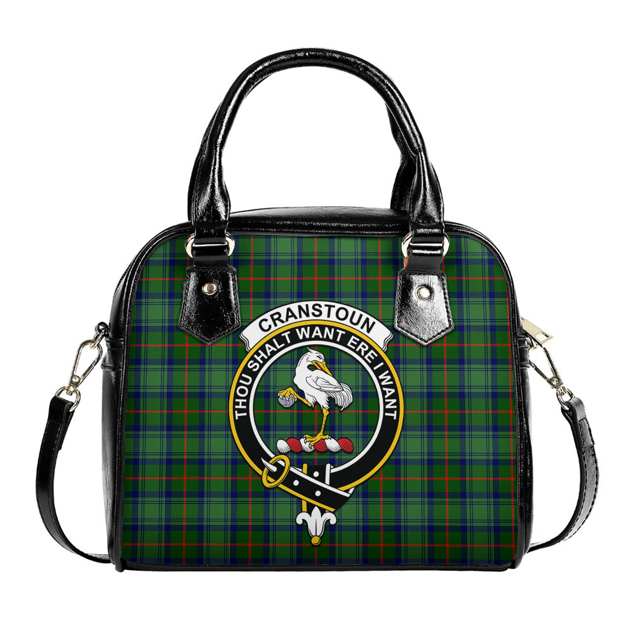 Cranstoun Tartan Shoulder Handbags with Family Crest One Size 6*25*22 cm - Tartanvibesclothing