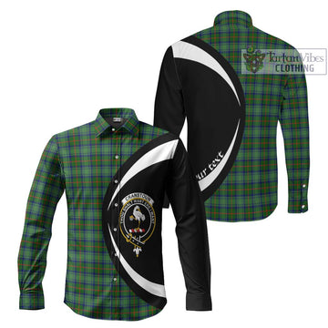 Cranstoun (Cranston) Tartan Long Sleeve Button Up with Family Crest Circle Style