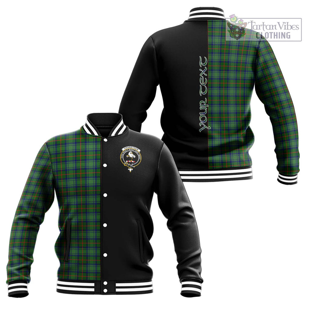 Cranstoun (Cranston) Tartan Baseball Jacket with Family Crest and Half Of Me Style Unisex - Tartanvibesclothing Shop