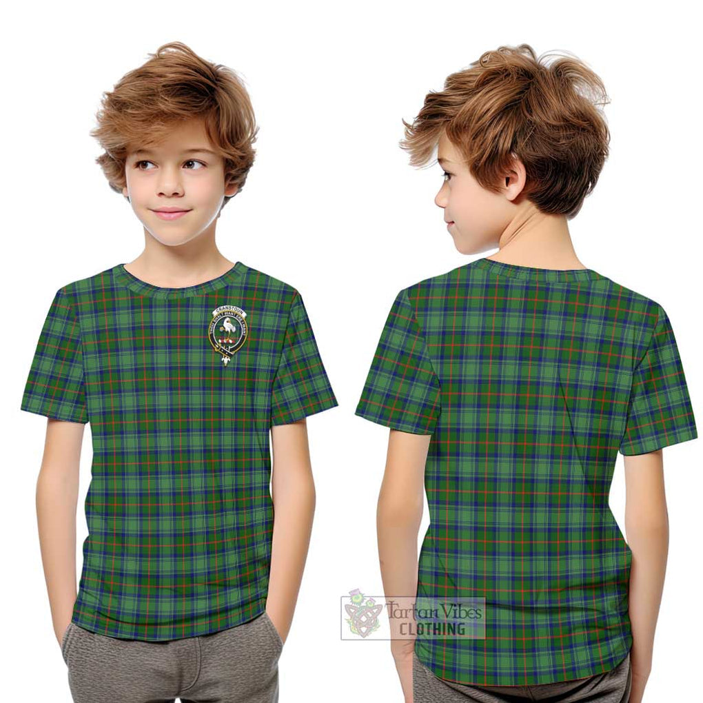 Cranstoun (Cranston) Tartan Kid T-Shirt with Family Crest Youth XL Size14 - Tartanvibesclothing Shop