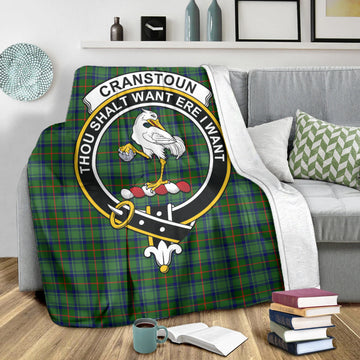 Cranstoun Tartan Blanket with Family Crest