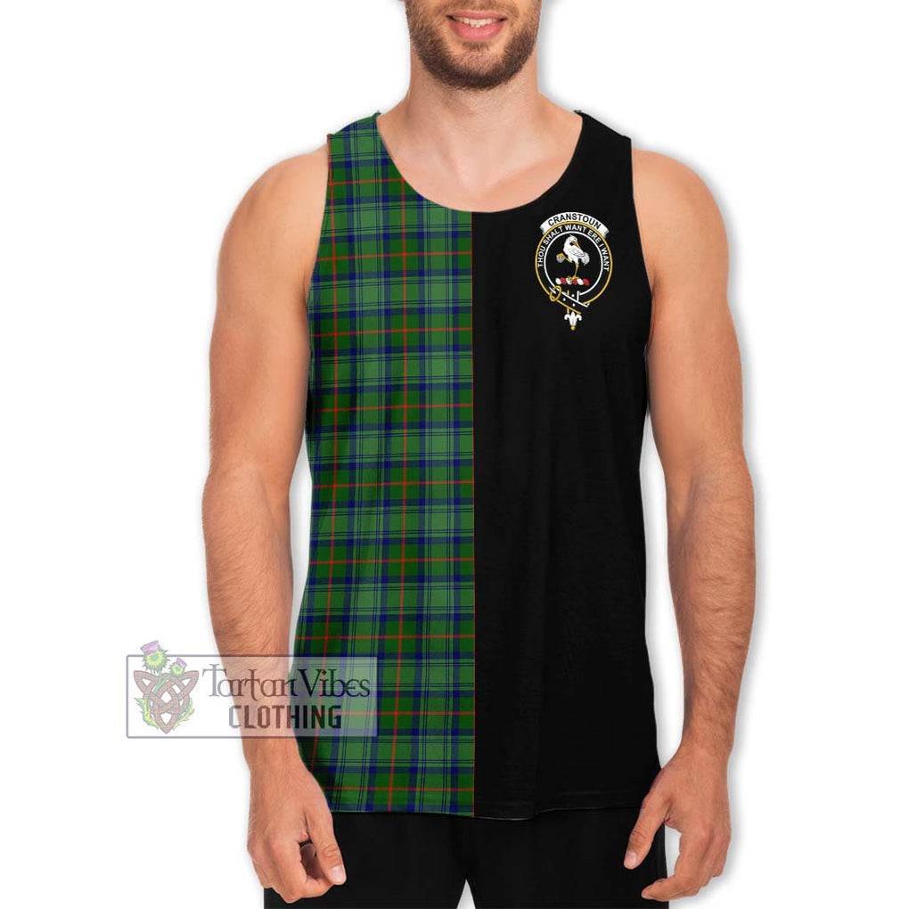 Cranstoun (Cranston) Tartan Men's Tank Top with Family Crest and Half Of Me Style Men - Tartanvibesclothing Shop