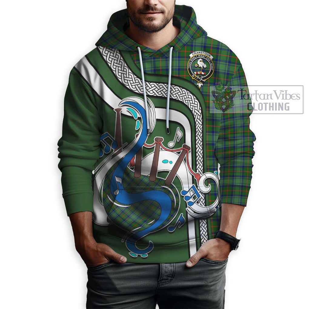 Cranstoun (Cranston) Tartan Hoodie with Epic Bagpipe Style Zip Hoodie - Tartanvibesclothing Shop