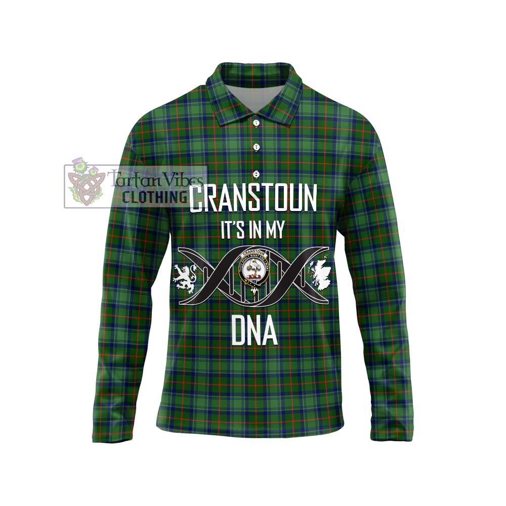 Cranstoun (Cranston) Tartan Long Sleeve Polo Shirt with Family Crest DNA In Me Style Unisex - Tartanvibesclothing Shop