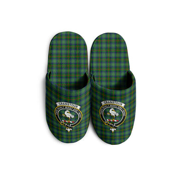 Cranstoun (Cranston) Tartan Home Slippers with Family Crest