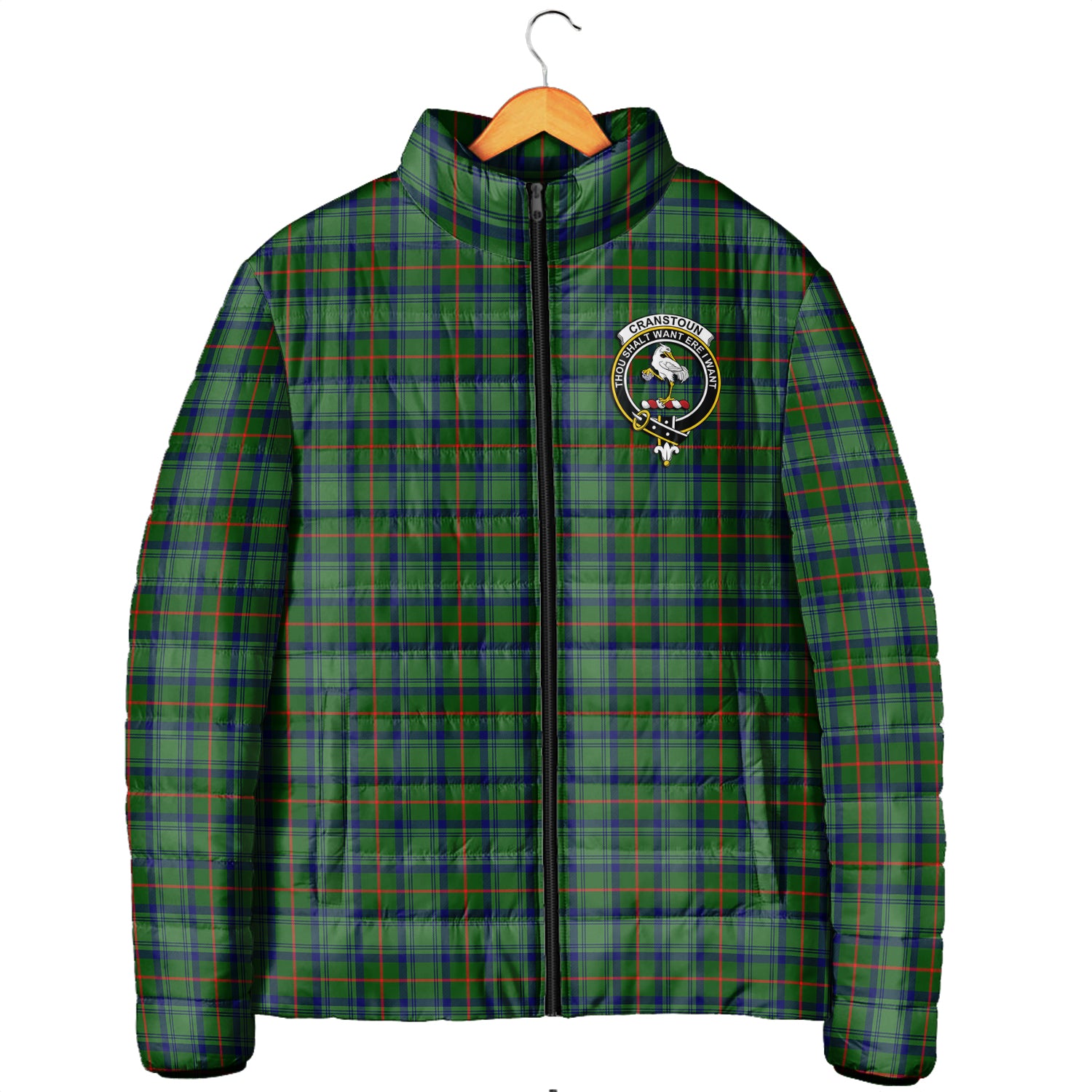 Cranstoun (Cranston) Tartan Padded Jacket with Family Crest Men's Padded Jacket - Tartan Vibes Clothing