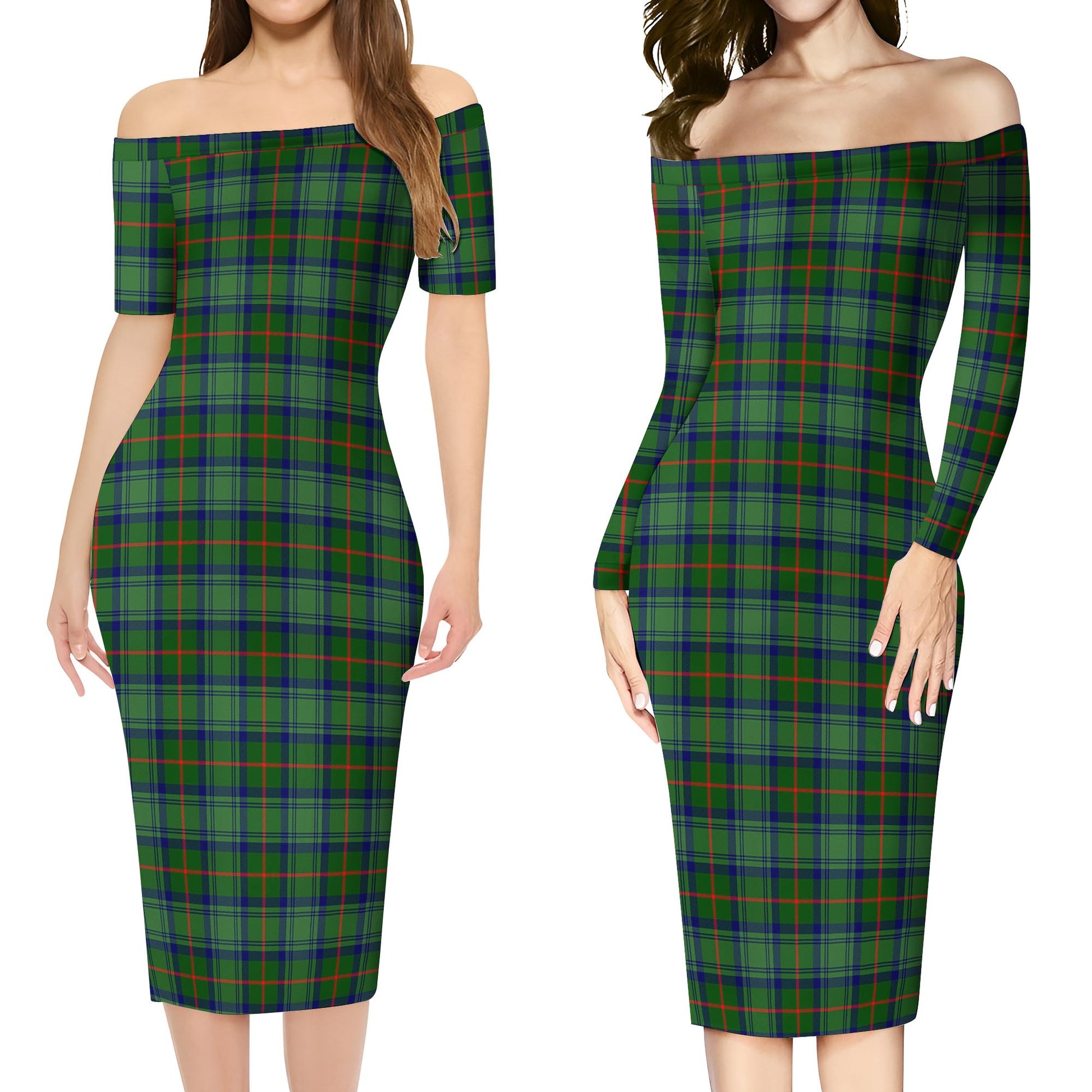 Cranstoun Tartan Off Shoulder Lady Dress Women's Dress - Tartanvibesclothing