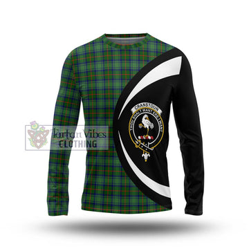 Cranstoun (Cranston) Tartan Long Sleeve T-Shirt with Family Crest Circle Style