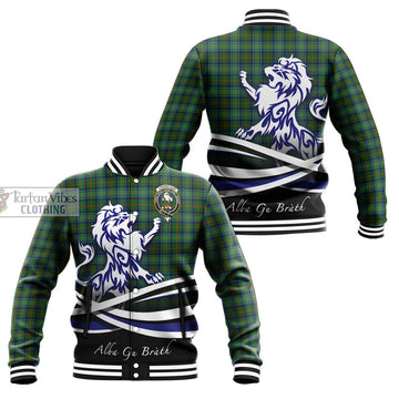 Cranstoun (Cranston) Tartan Baseball Jacket with Alba Gu Brath Regal Lion Emblem