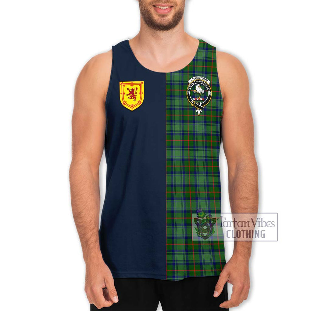 Tartan Vibes Clothing Cranstoun Tartan Men's Tank Top with Scottish Lion Royal Arm Half Style