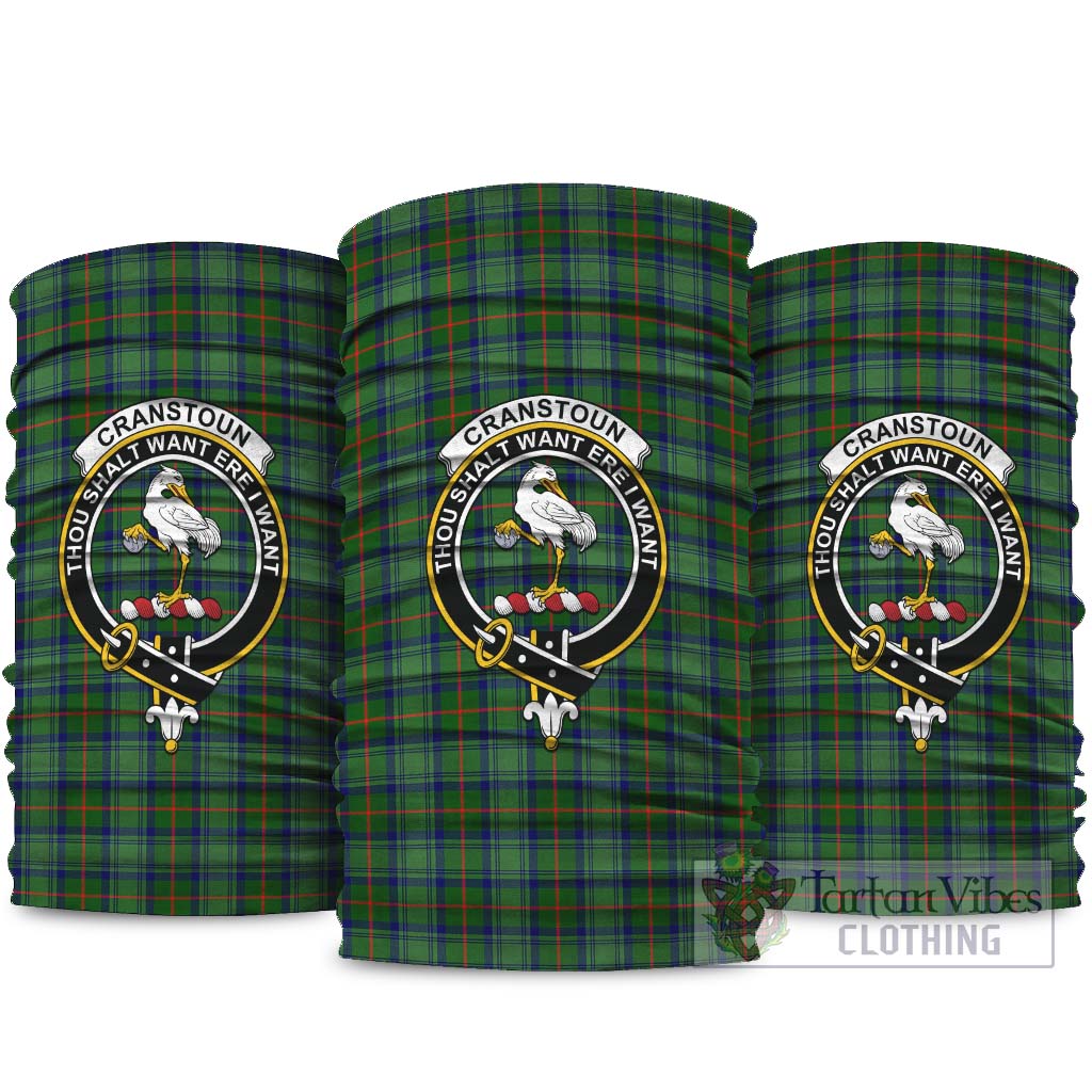 Cranstoun Tartan Neck Gaiters, Tartan Bandanas, Tartan Head Band with Family Crest