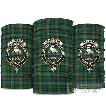 Cranstoun (Cranston) Tartan Neck Gaiters, Tartan Bandanas, Tartan Head Band with Family Crest