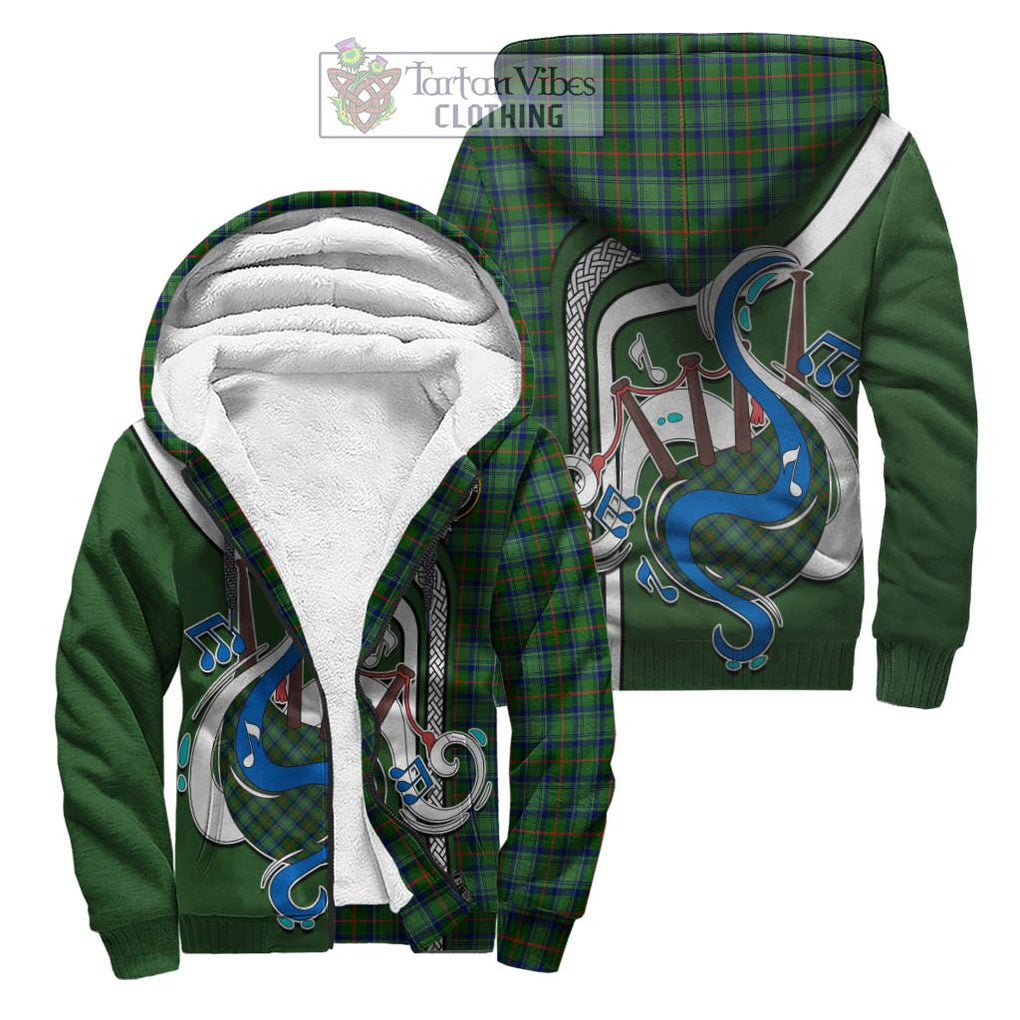 Cranstoun (Cranston) Tartan Sherpa Hoodie with Epic Bagpipe Style Unisex S - Tartanvibesclothing Shop