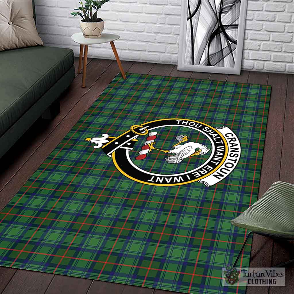 Tartan Vibes Clothing Cranstoun Tartan Area Rug with Family Crest