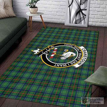 Cranstoun (Cranston) Tartan Area Rug with Family Crest