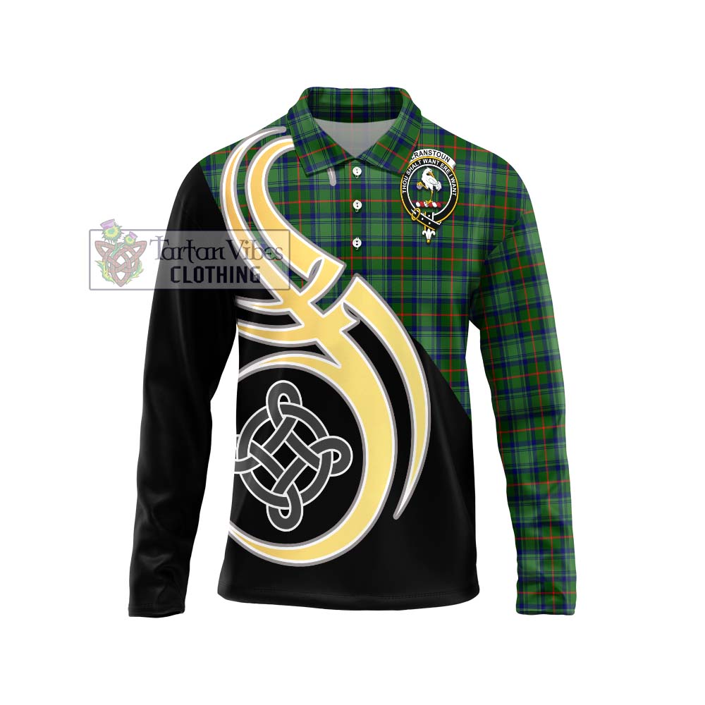 Cranstoun (Cranston) Tartan Long Sleeve Polo Shirt with Family Crest and Celtic Symbol Style Unisex - Tartan Vibes Clothing