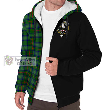 Cranstoun (Cranston) Tartan Sherpa Hoodie with Family Crest and Half Of Me Style