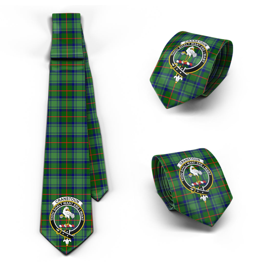 Cranstoun (Cranston) Tartan Classic Necktie with Family Crest Necktie One Size - Tartan Vibes Clothing