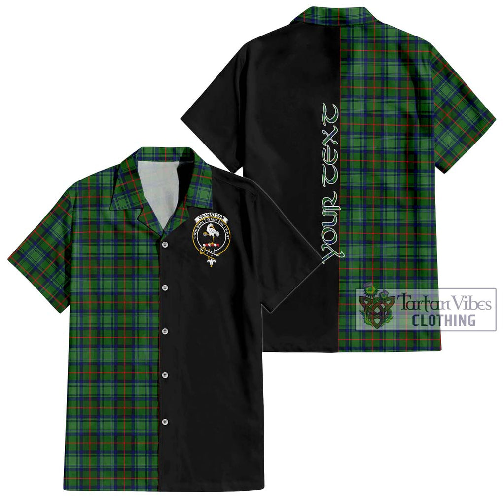 Cranstoun (Cranston) Tartan Short Sleeve Button Shirt with Family Crest and Half Of Me Style Kid - Tartanvibesclothing Shop