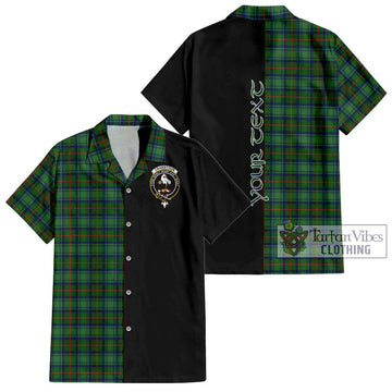 Cranstoun (Cranston) Tartan Short Sleeve Button Shirt with Family Crest and Half Of Me Style