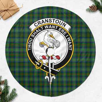 Cranstoun Tartan Christmas Tree Skirt with Family Crest