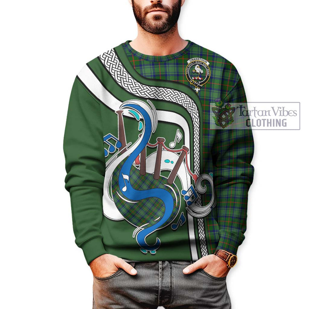 Cranstoun (Cranston) Tartan Sweatshirt with Epic Bagpipe Style Unisex - Tartanvibesclothing Shop