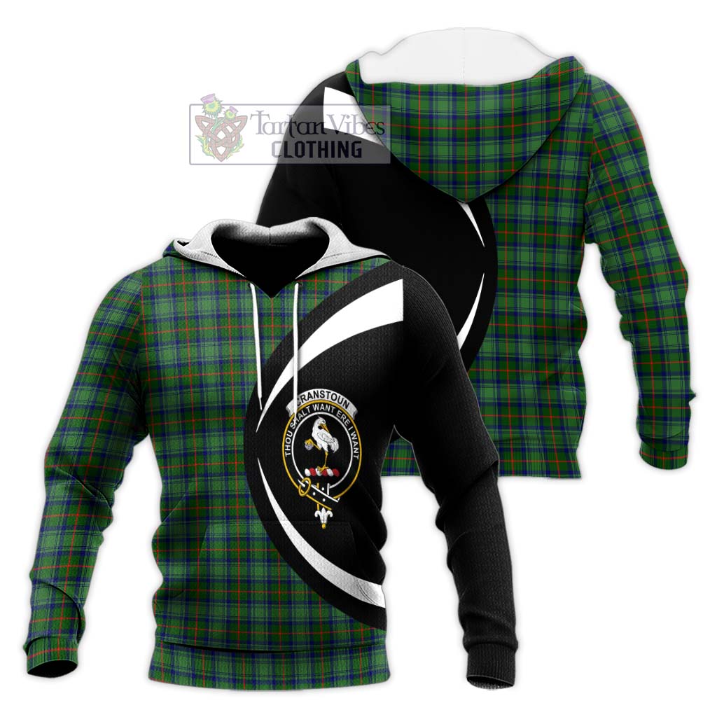 Cranstoun (Cranston) Tartan Knitted Hoodie with Family Crest Circle Style Unisex Knitted Pullover Hoodie - Tartan Vibes Clothing