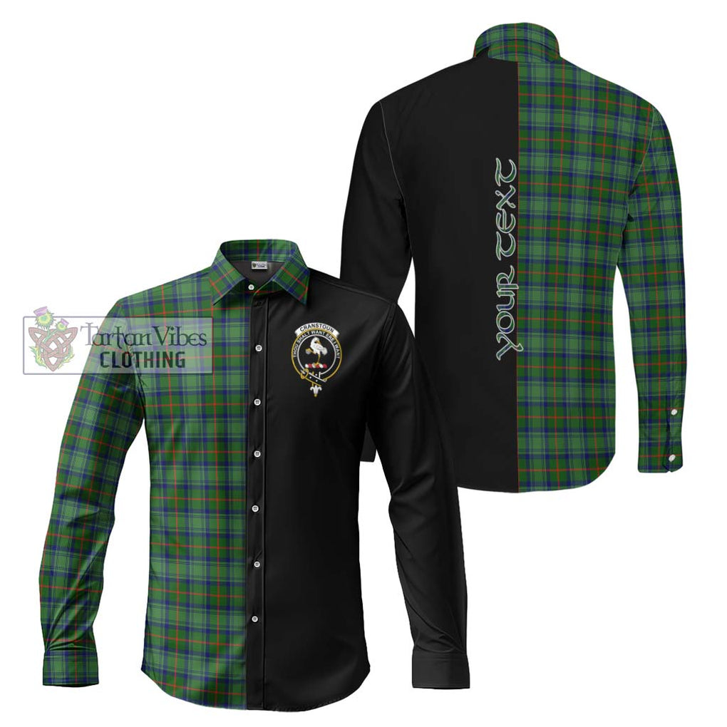 Cranstoun (Cranston) Tartan Long Sleeve Button Shirt with Family Crest and Half Of Me Style Men's Shirt S - Tartanvibesclothing Shop