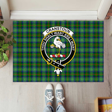 Cranstoun (Cranston) Tartan Door Mat with Family Crest