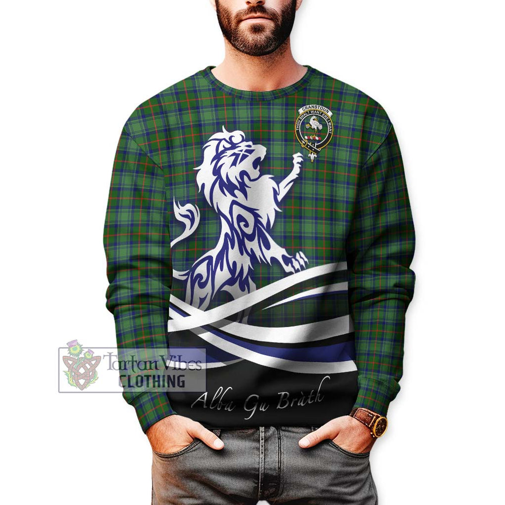 Cranstoun (Cranston) Tartan Sweatshirt with Alba Gu Brath Regal Lion Emblem Unisex - Tartanvibesclothing Shop