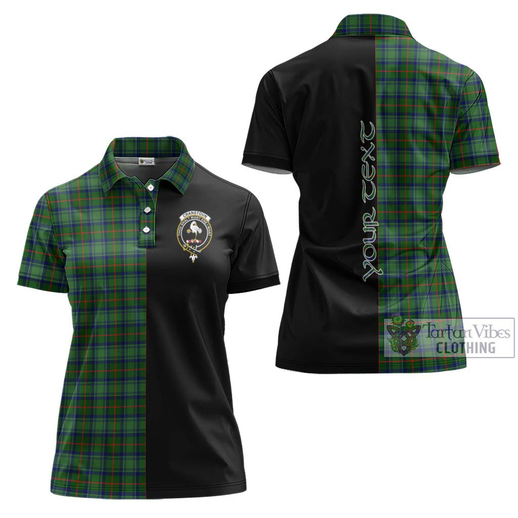 Cranstoun (Cranston) Tartan Women's Polo Shirt with Family Crest and Half Of Me Style Women - Tartanvibesclothing Shop