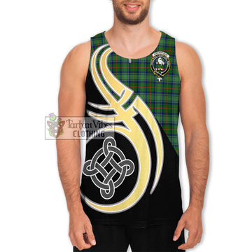 Cranstoun (Cranston) Tartan Men's Tank Top with Family Crest and Celtic Symbol Style