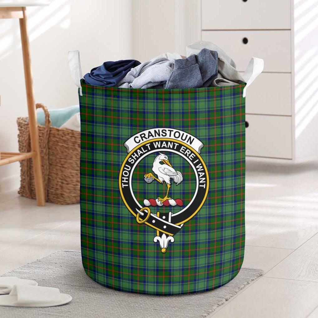 Cranstoun (Cranston) Tartan Laundry Basket with Family Crest One Size - Tartanvibesclothing Shop