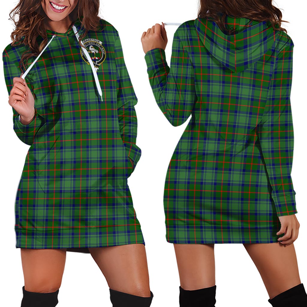 Cranstoun (Cranston) Tartan Hoodie Dress with Family Crest - Tartan Vibes Clothing