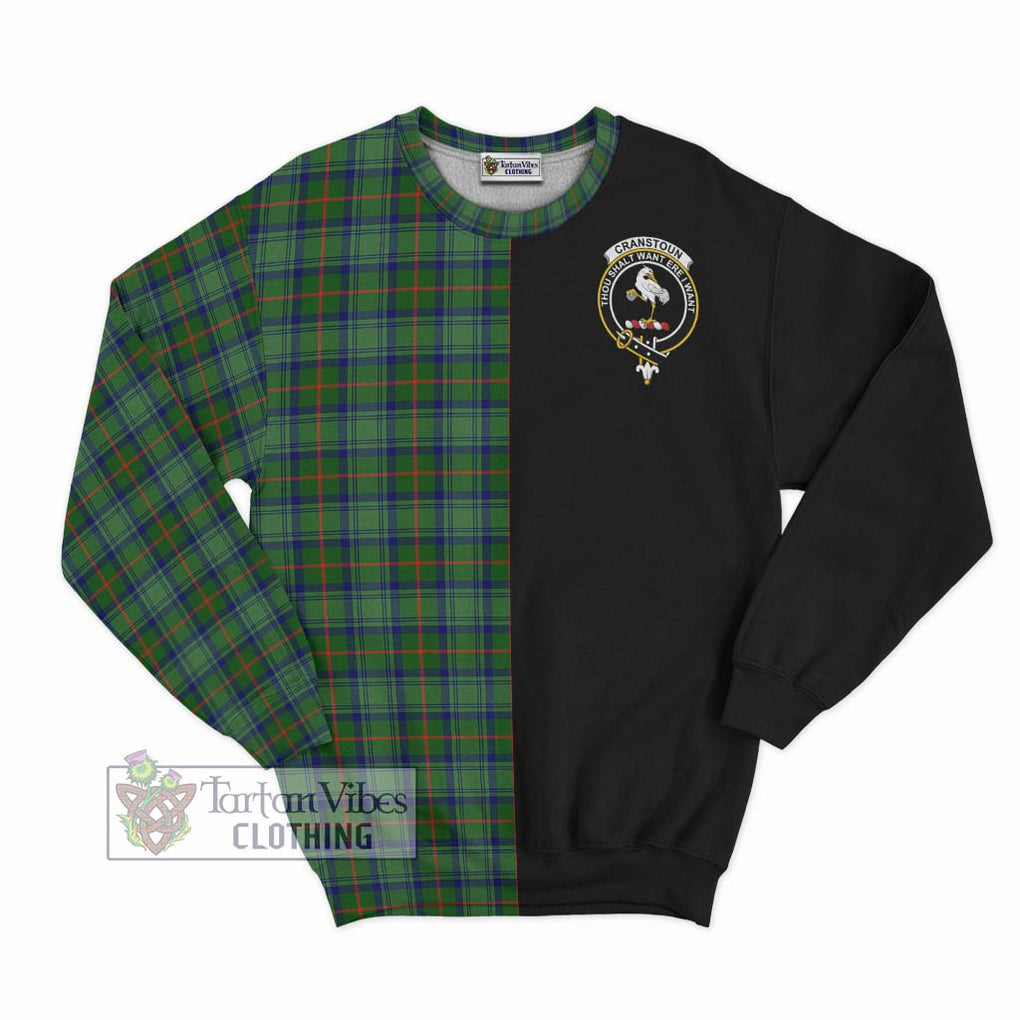 Cranstoun (Cranston) Tartan Sweatshirt with Family Crest and Half Of Me Style - Tartanvibesclothing Shop