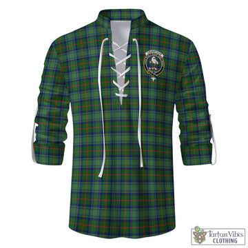 Cranstoun (Cranston) Tartan Men's Scottish Traditional Jacobite Ghillie Kilt Shirt with Family Crest