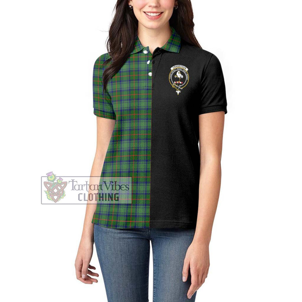 Cranstoun (Cranston) Tartan Women's Polo Shirt with Family Crest and Half Of Me Style - Tartanvibesclothing Shop